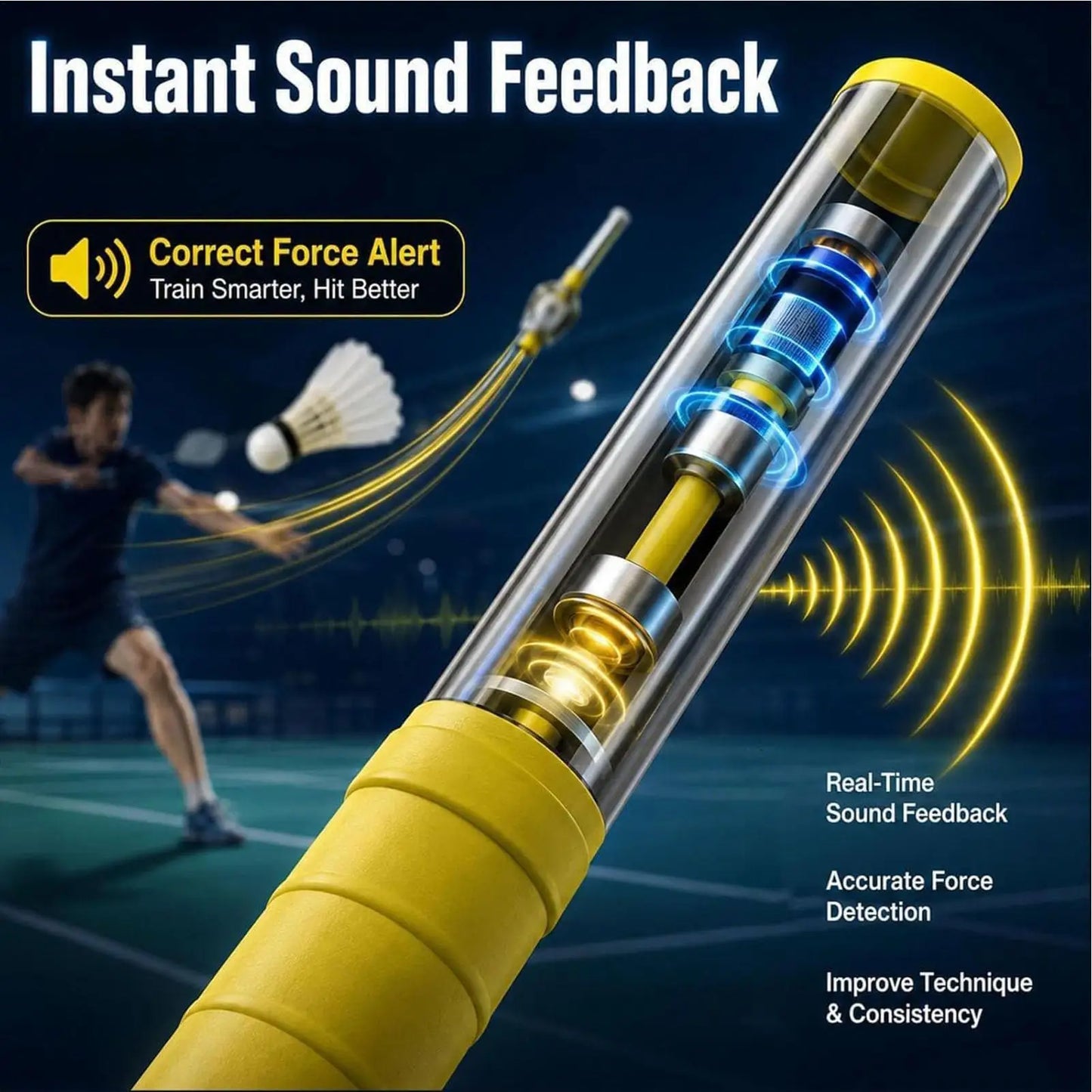 Badminton Swing Trainer Correction Tool adjustable reluctance Non-slip durable handle For Training Aid Equipment Badminton